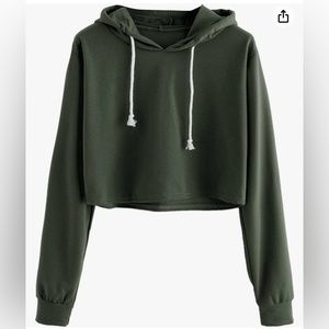 Cropped Hoodie, Green